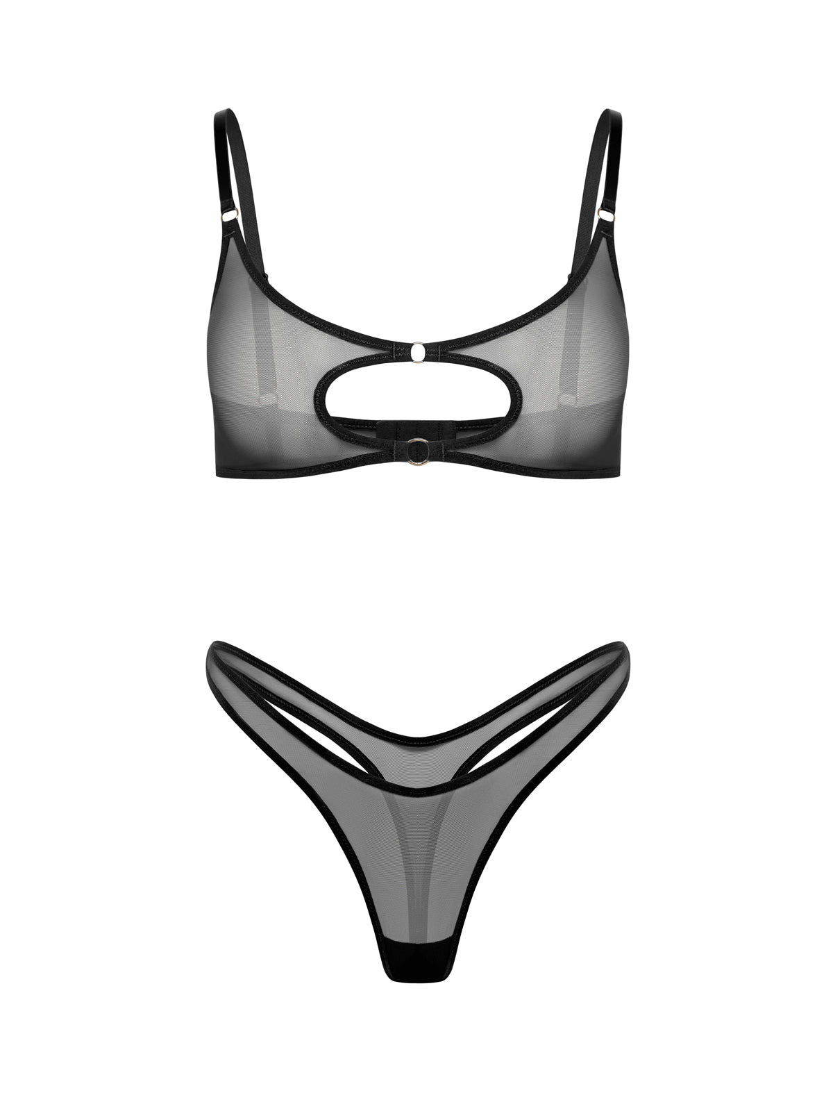 Комплект з сітки Бра та Трусики "Salma Mesh Black"