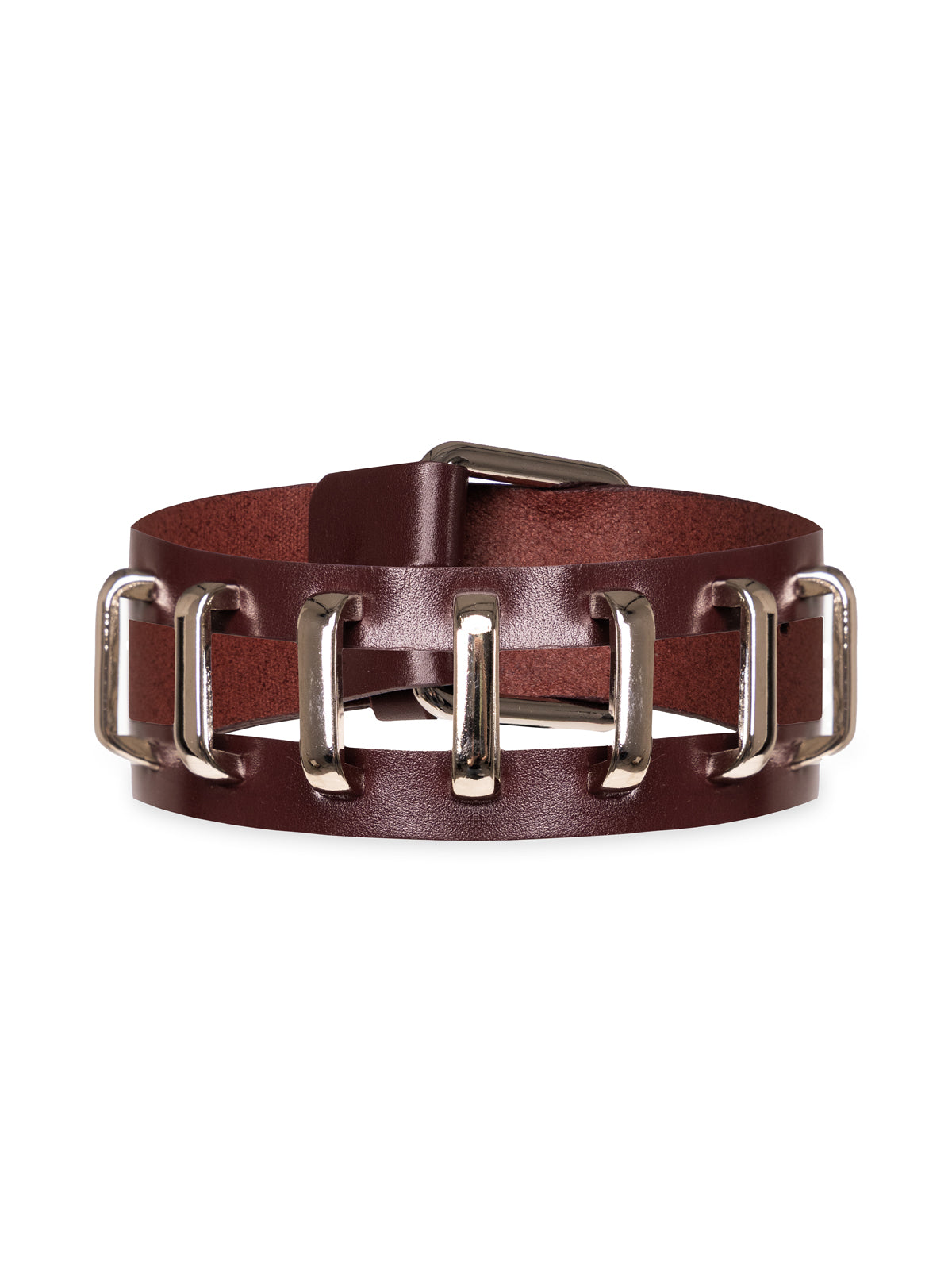 Sharp Шкіряний Комір Бордовий