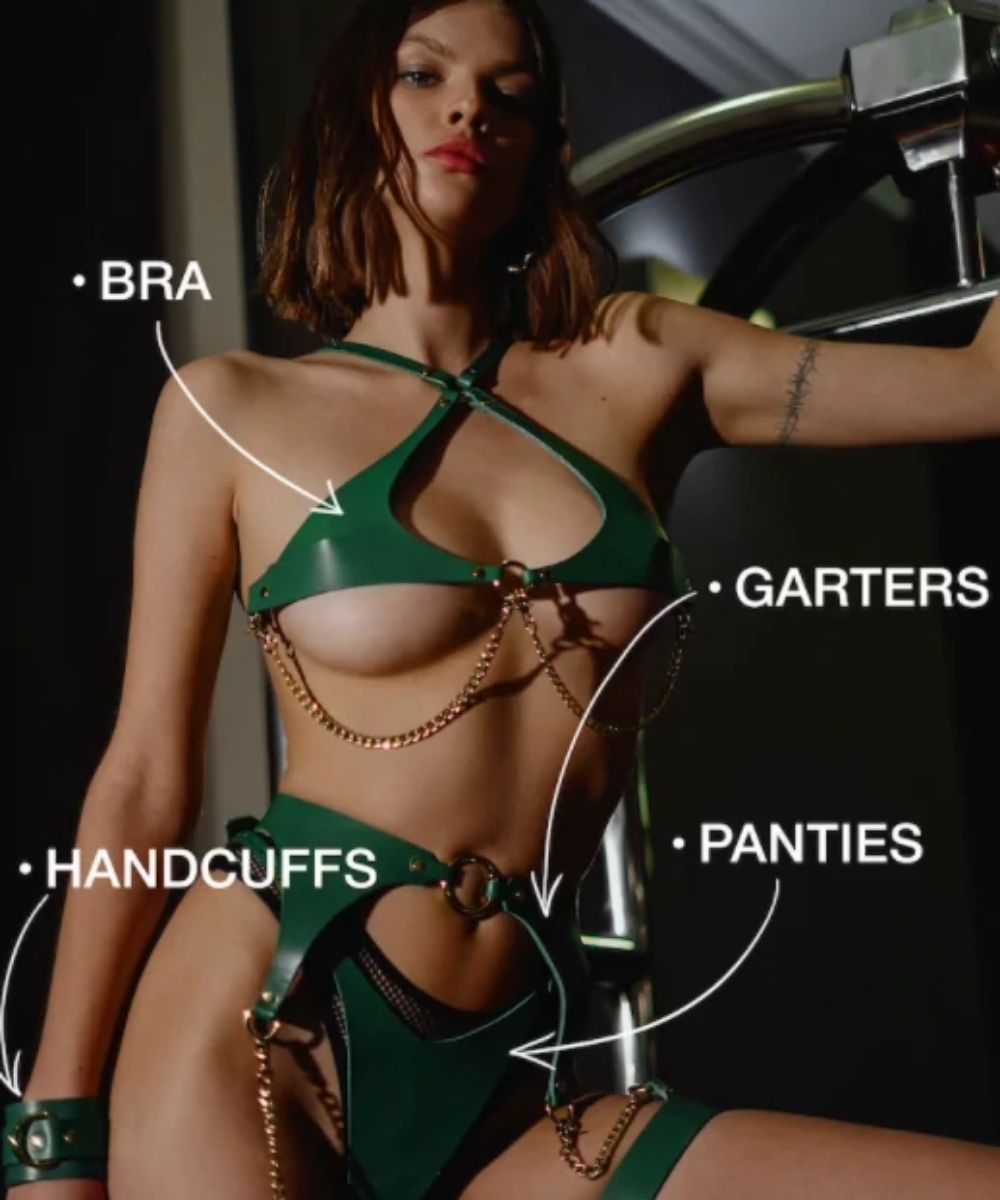 Шкіряний комплект Бра та Трусики "Lilit"