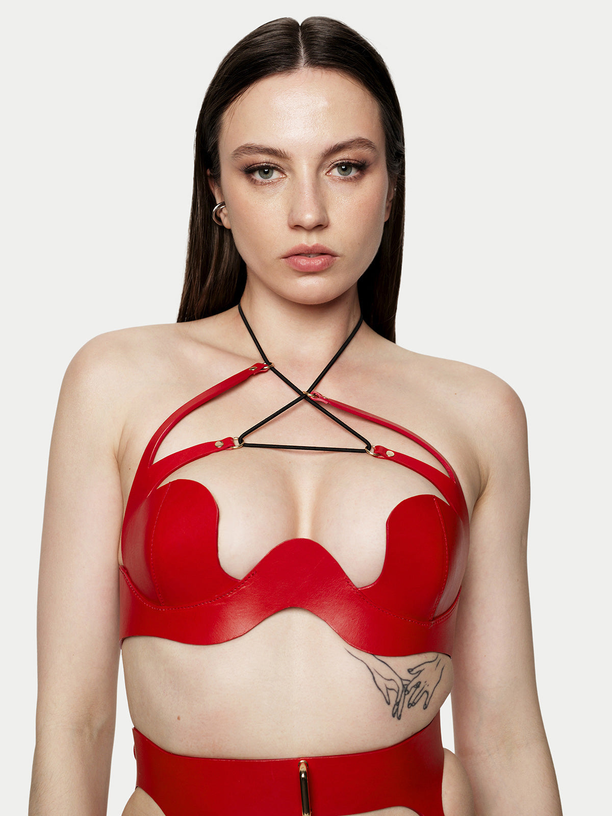 Шкіряний Бра "Doja" Червоний