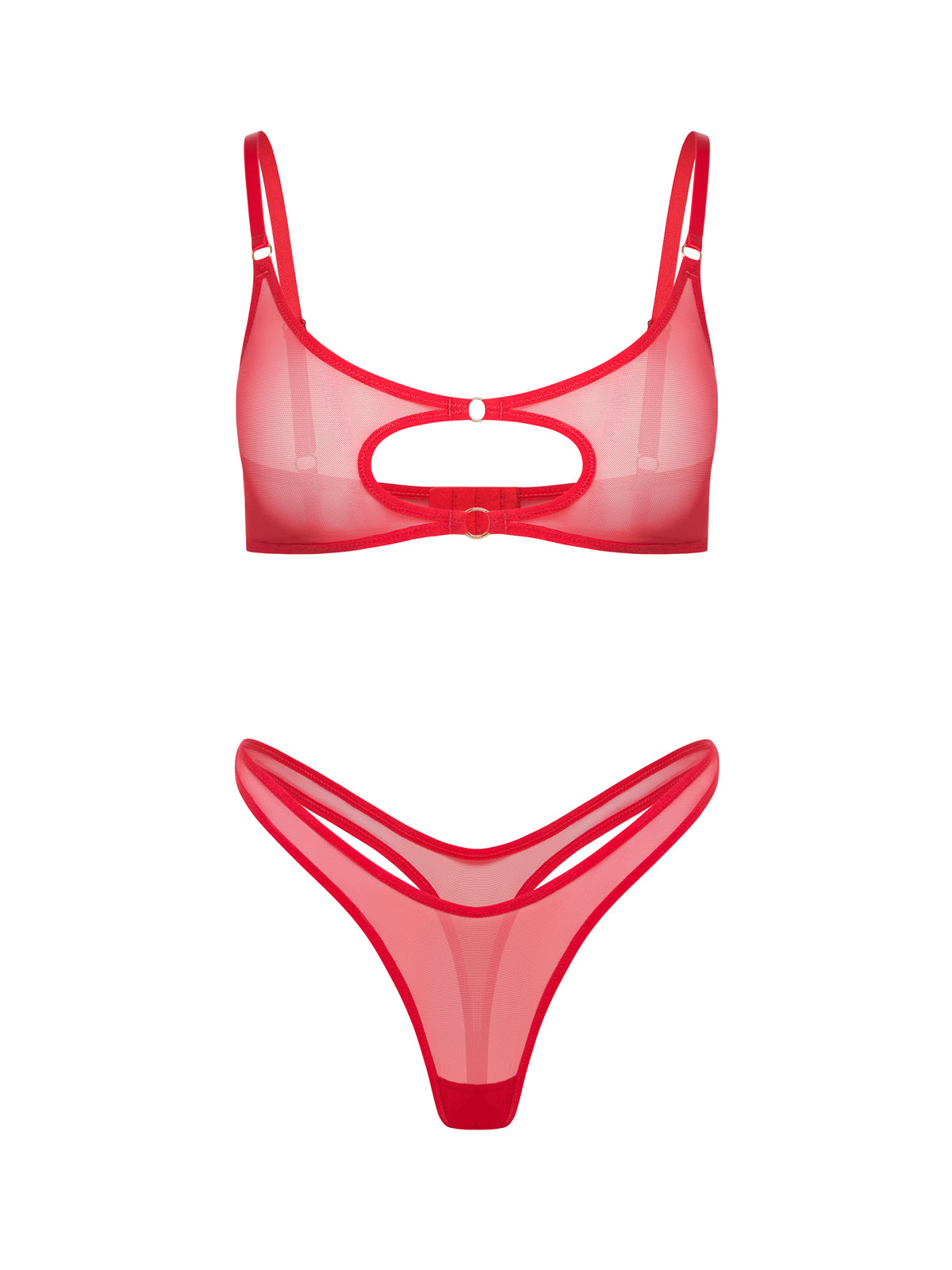 Комплект з сітки Бра та Трусики "Salma Mesh Red"