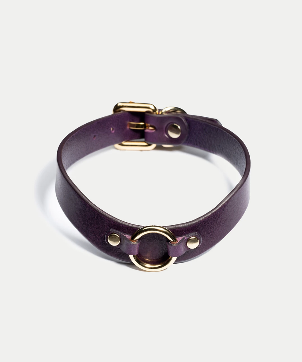 Bibi Шкіряний Чокер Фіолетовий