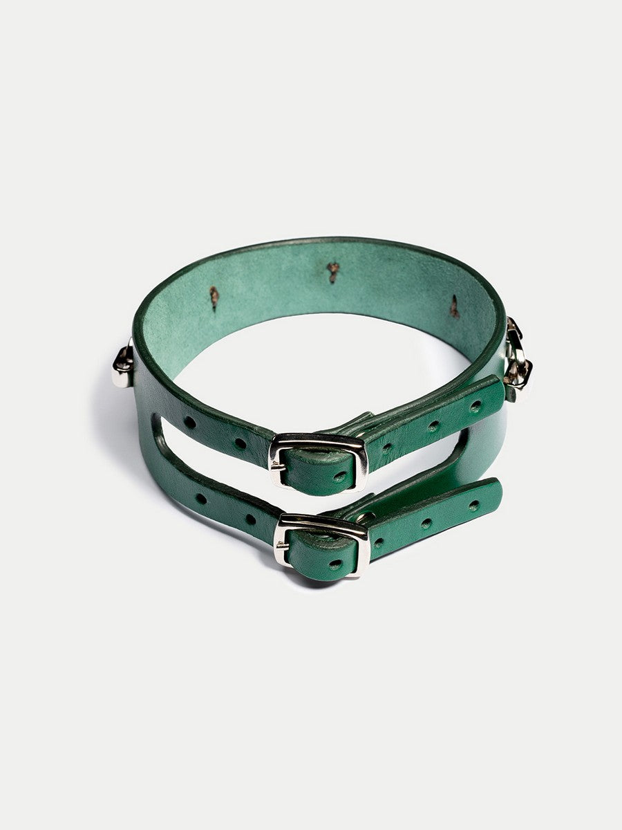 Molly Шкіряний Чокер Темно-Зелений