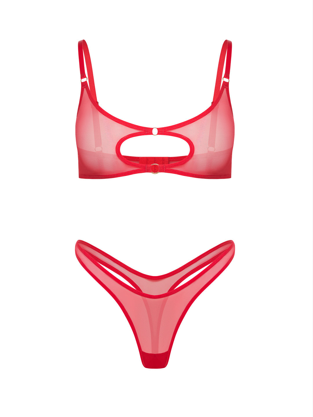 Комплект з сітки Бра та Трусики "Salma Mesh Red"