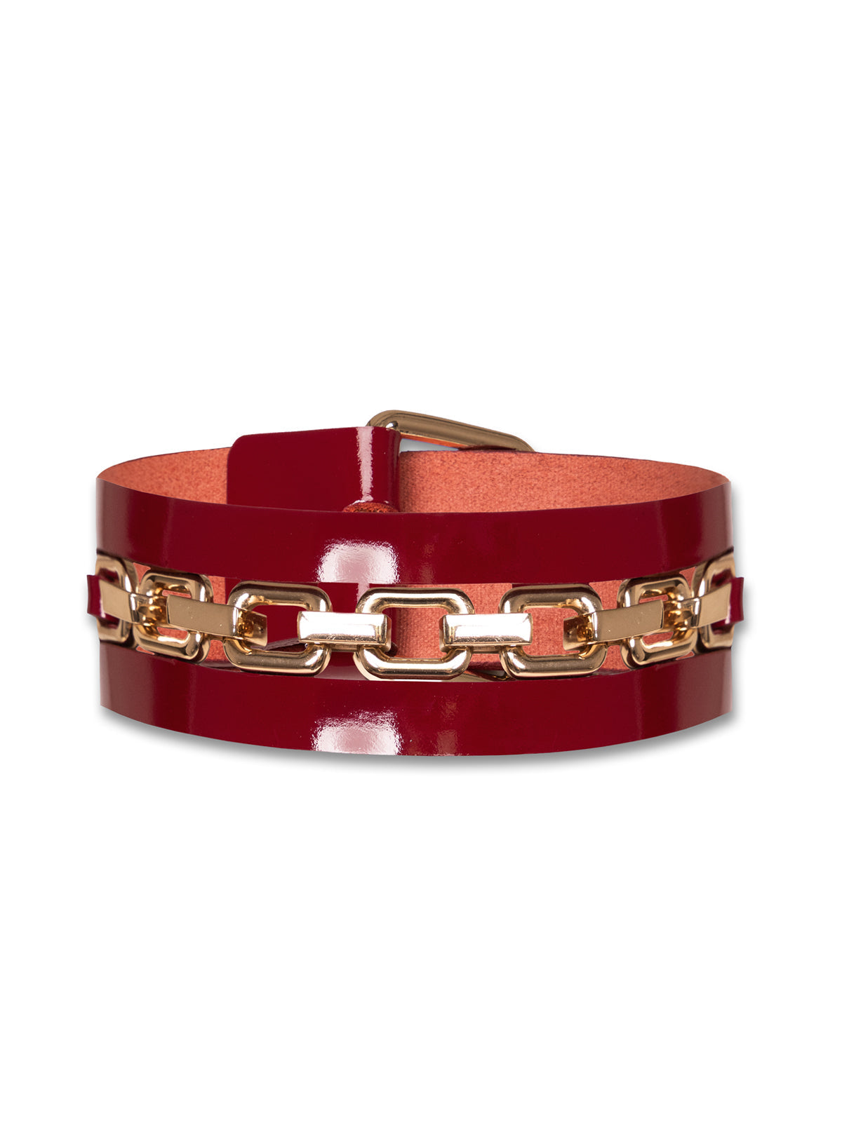 Mida Шкіряний Комір Червоний Лакований