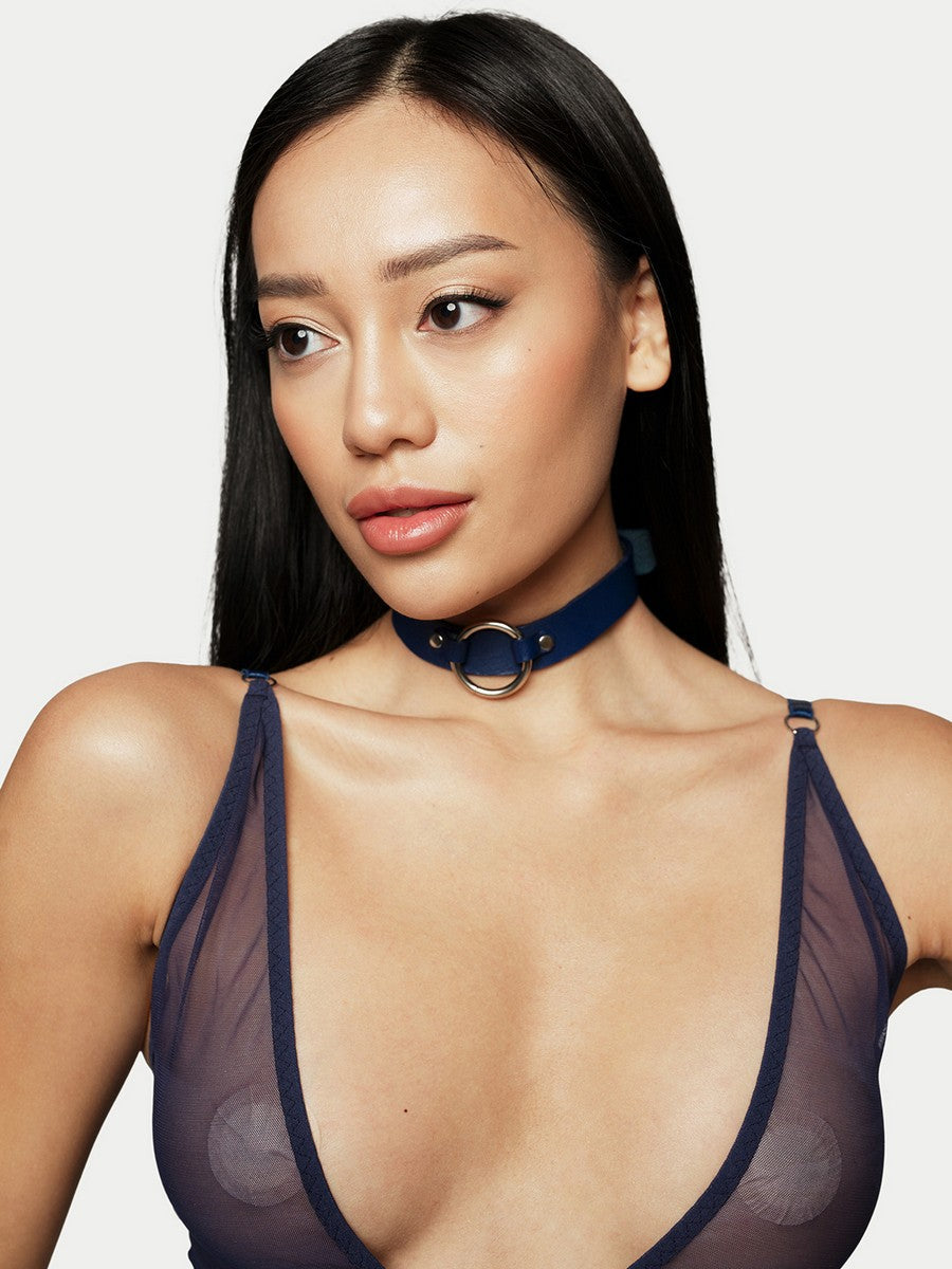 Чокер "Bibi" З Повідцем Синій