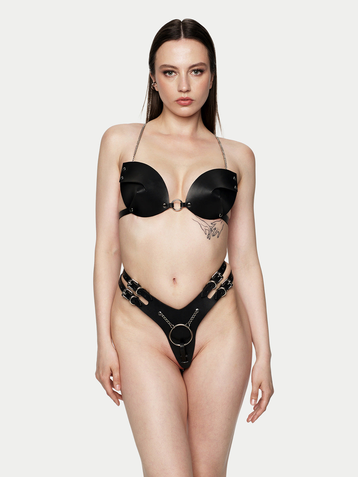 Шкіряний комплект Бра та Трусики "Bonny"