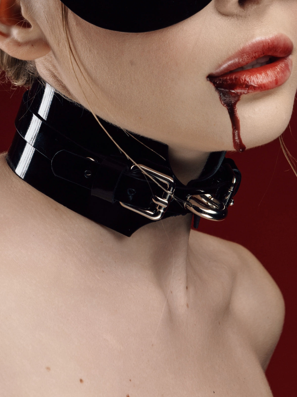 Umbra Шкіряний Чокер Чорний Лакований