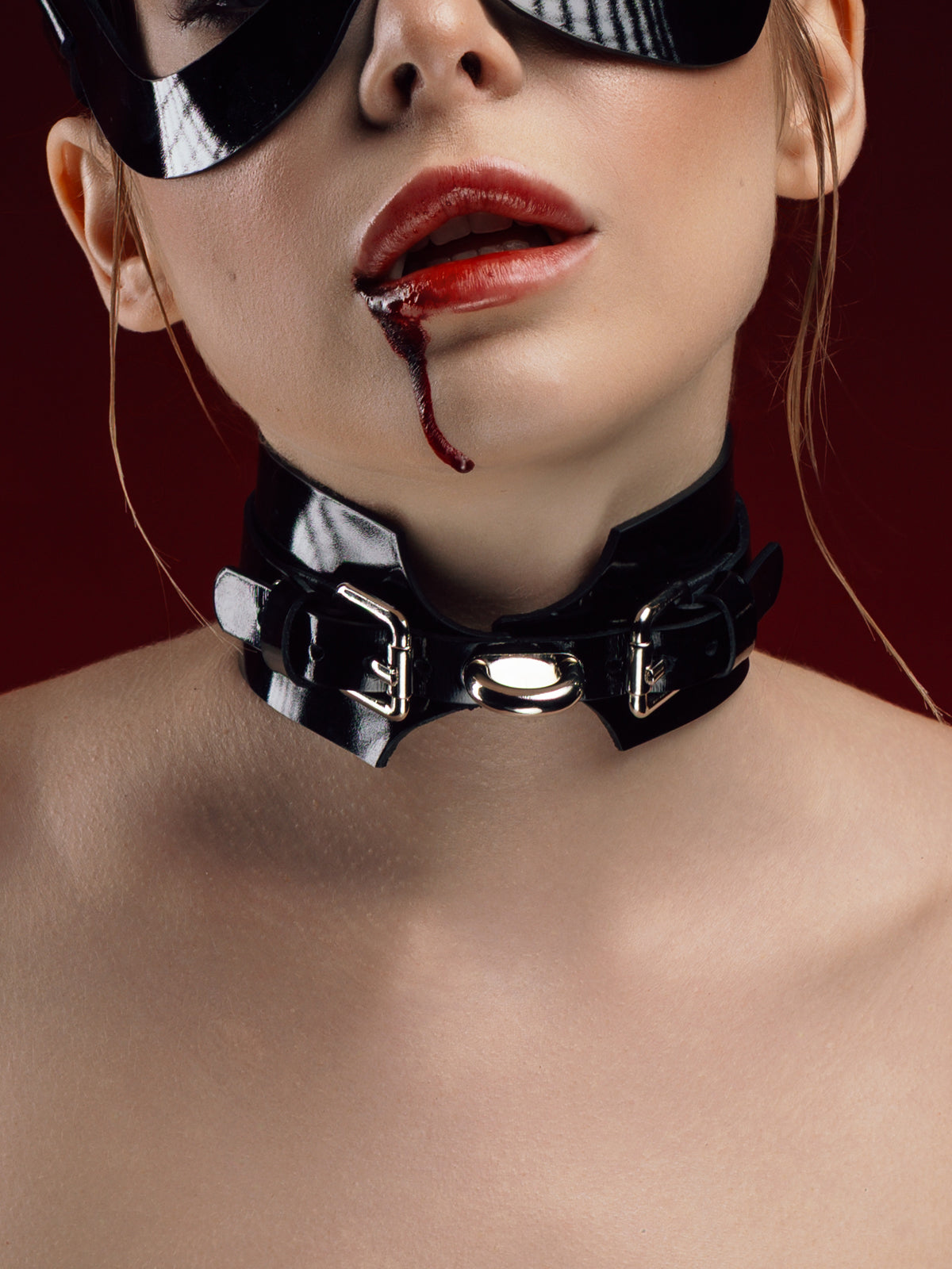 Umbra Шкіряний Чокер Чорний Лакований